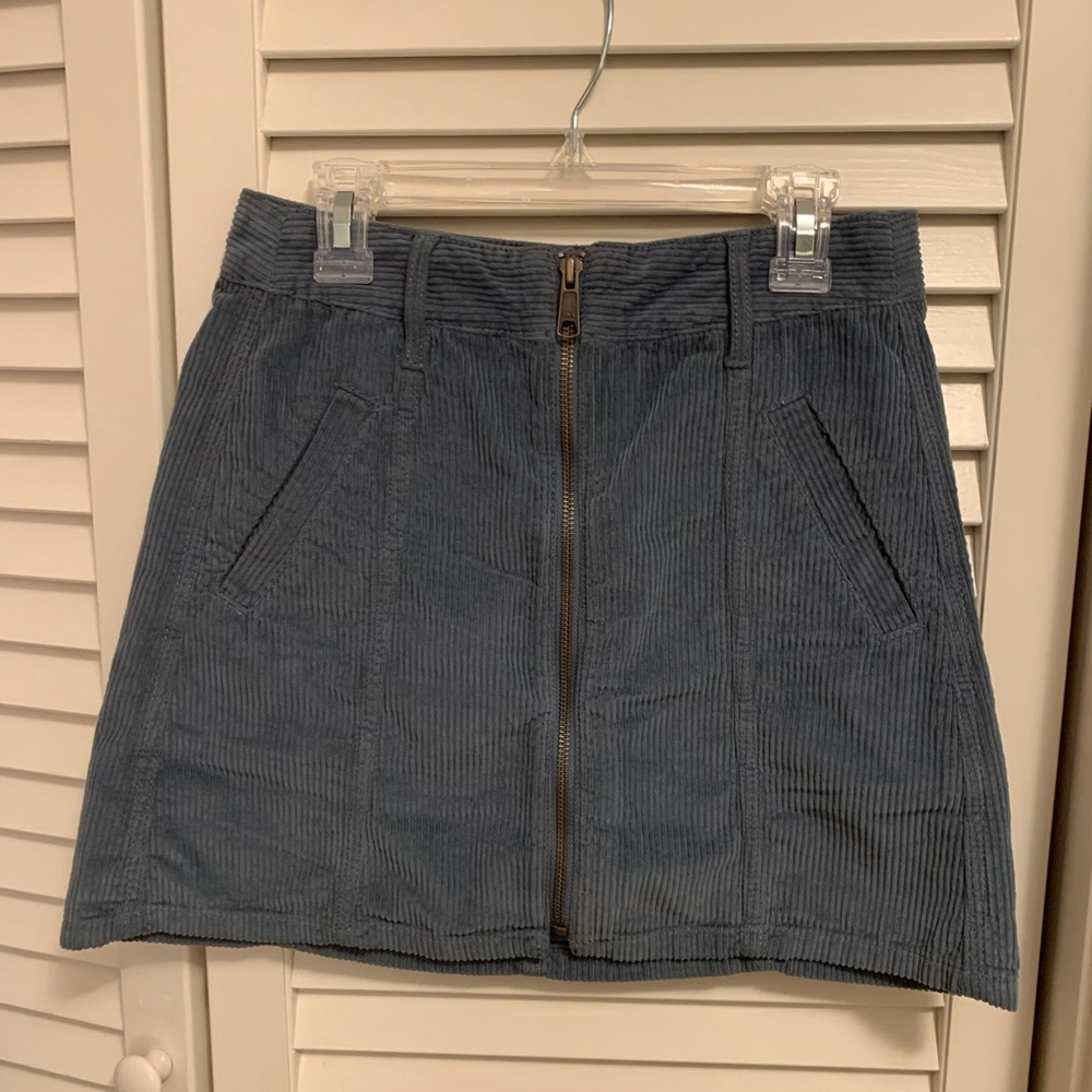 American Eagle 00 Blue Corduroy High Rise Skirt